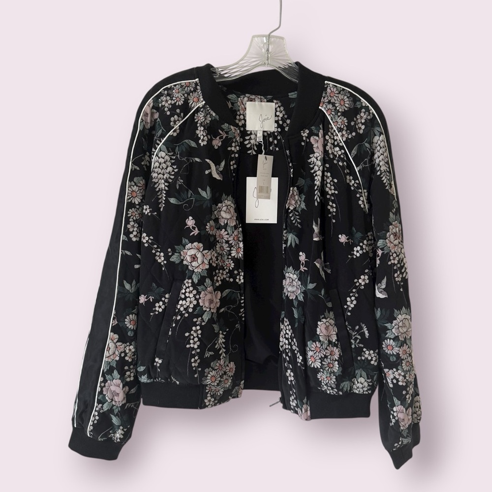 NWT Joie Floral Cherry Blossom Mace Bomber Jacket large